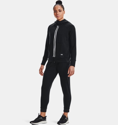 Felpa con cappuccio UA Rival Terry Taped Full Zip da donna