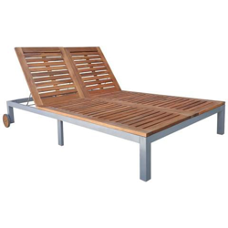 Lettino Prendisole Doppio In Massello Di Acacia precio