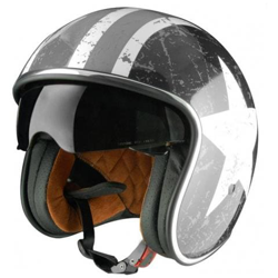 Casco Jet Sprint Rebel Star Grey Xs Nero Opaco en oferta
