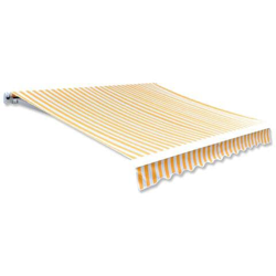 Tendone Parasole in Tela Giallo e Bianco 4 x 3 m (Senza Telaio) precio
