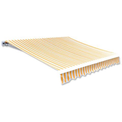 Tendone Parasole in Tela Giallo e Bianco 4 x 3 m (Senza Telaio)