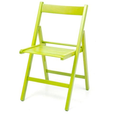 Sedia in Legno di Faggio Colore Verde Chiudibile a Libro