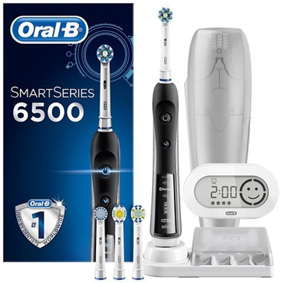 Oral-b Smart Serie 6500 Crossaction Spazzolino Elettrico Ricaricabile Con Connettività Bluetooth E La Serie Intelligente Alimentato Da Braun - Fornito Con 2 Pin Spina Avuto