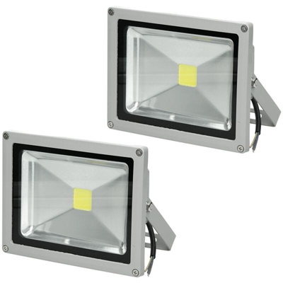 ECD Germany 2 x 20W LED Faretto Proiettore con Sensore di Movimento AC 220-240V 1200 Lumen Bianco Freddo 6000K Luce Faro da Esterno IP65 Impermeabile