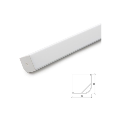 Profilo Alluminio Per Striscia Led Diffusore Latteo LLE-ALP015R x 2M (LLE-ALP015R)