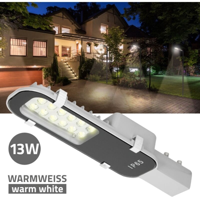 Ecd Germany - Lampione stradale led armatura luce esterno lampada stradale bianco caldo 12W