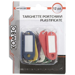 Targhette Plastificate con Portachiavi 12 pz Colori Assortiti características