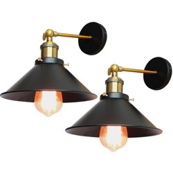 Lampada da Parete in Ferro Metallico da 26cm Lampadario a Sospensione Industriale Applique da Parete Retrò Nero per Caffè Bar Ristoranti precio