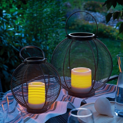 Set di 2 luci decorative solari lampada da giardino lanterna luce solare da esterno esotec 102215
