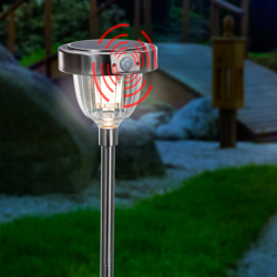 Luce di percorso ad energia solare Asinara con luce bianca calda + fredda. Rilevatore di movimento, esotec 102530 en oferta