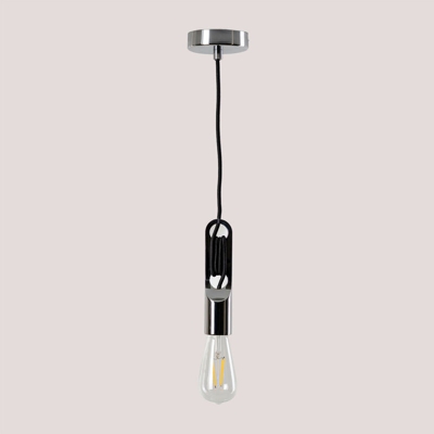 Lampada Clip Metallizzata Acciaio Cromato - Sklum