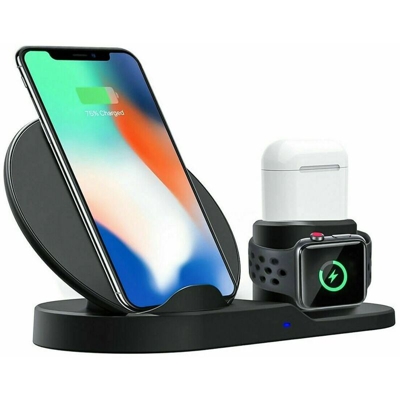 Caricabatterie wireless portatile 3in1 Qi smartphone smartwatch cuffie SJ-N30