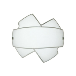 Plafoniera Nives 2Xe27 Montatura Bianca Vetro Lastra Serigrafato Bianco L.40-H.32,5-P.6 precio