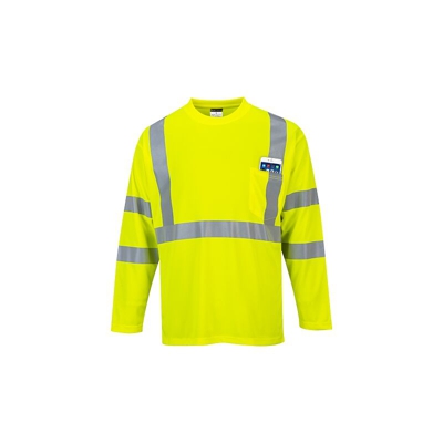 Portwest - T-Shirt con taschino manica lunga ad alta visibilità | Small - Yellow - NEUTRO (SENZA PERSONALIZZAZIONE) - Yellow