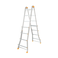 Scala PRATIC 5+5 In Acciaio/Alluminio Altezza Massima 4,6 M Gradini Zigrinati Piedini Antisdrucciolevoli - Colombo precio