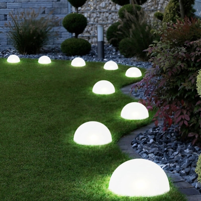 Set di 10 lampade a LED ad innesto solare per terrazze a semisfera da giardino con luci bianche