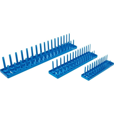 67158 | Supporto per inserti per chiavi a bussola | 3 pezzi | Morsettiera | Supporto per noci | Custodia per chiavi a bussola - BGS