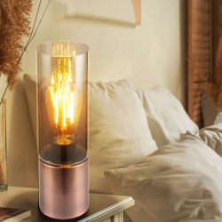 Etc-shop - Interruttore a sfioramento per lampada da tavolo in rame fumé con lampade a LED características