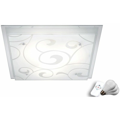 Etc-shop - 21 Watt LED soffitto 3 fiamme lampada colore smerigliato decorazione vetro RGB cambiando dimmable