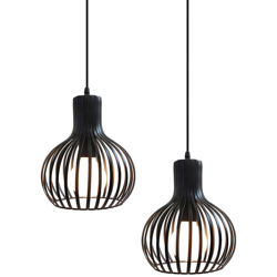 2X Luce Pendente Retrò Lampadario Antico Lampada a Sospensione Industriale E27 Nero Luce Sospesa Vintage per Soggiorno Camera da Letto Del Caffè en oferta