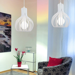 (2X)Lampada a Sospensione Industriale Luce Sospesa Vintage Lampadario Antico Luce Pendente Retrò Bianca per Soggiorno Camera da Letto Del Caffè E27 características