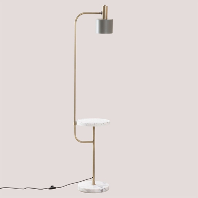 Lampada da terra con tavolo Águeda Celadon Marmo - Ottone - Sklum