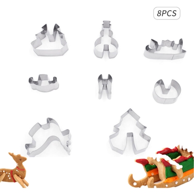 8 Pezzi 3D Christmas Pasticceria Da Cookie Cutters Set di muffa Fragola Biscotti taglierina Pasta fondente To Party Ciambelle sui ristoranti cucina