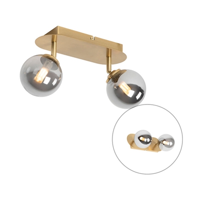 QAZQA Faretto athens - rustico - Vetro,Acciaio - Oro/Ottone - Oblungo Max. 2 x Watt