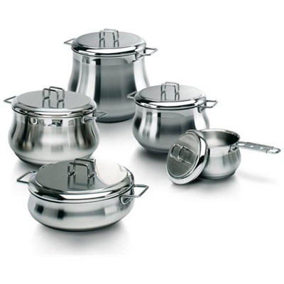 Batteria di Pentole Acciaio Inox 18/10 Induzione 10 Pezzi - Linea Tummy