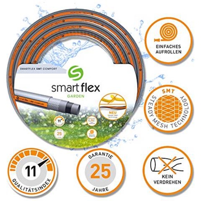 Smartflex Smt Comfort 50 m Tubo Da Giardino Da 3/4 pollici (19 mm), 9bar Pressione Di Esercizio, Acqua Tubo Realizzato In Tessuto A Forma Di Croce, Torsione E Knickfest
