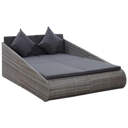 Lettino Da Giardino Grigio 200x139 Cm In Polyrattan precio
