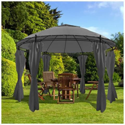 Gazebo Rotondo Con Tende 3,5 X 2,7 M Antracite precio