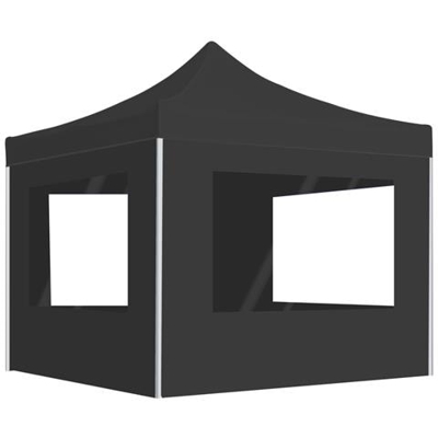 Gazebo Pieghevole Con Pareti Alluminio 2x2 M Antracite