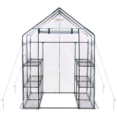 Mini Serra Portatile da Giardino Orto per Piante Fiori, 12 Ripiani - 143 x 143 x195 cm