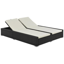 Lettino Prendisole Doppio In Poyrattan Nero características