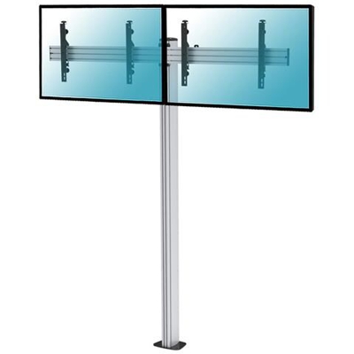 031-1221k3 Supporto A Pavimento Per 2 Tv Lcd Led 50-55 Da Avvitare, Altezza 240 Cm