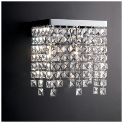 Appliques In Ottone E Ferro Cromato 2 Luci Con Strass Quadrati In Cristallo Cm 25 características