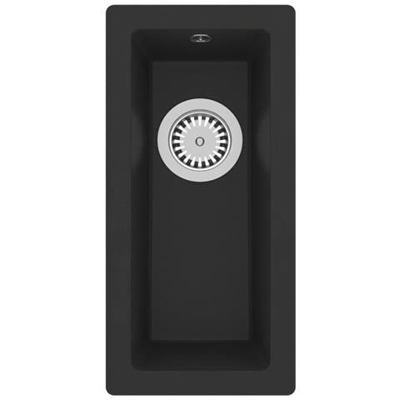 Lavello Da Cucina Con Foro Troppopieno Nero In Granito