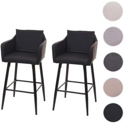 Coppia Sgabelli Bar Lounge Hwc-h93 Poggiapiedi 105x54x53cm ~ Ecopelle Nero características