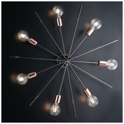 Plafoniera Moderna Industrial Ferro Cromo Nero Cm 95 características