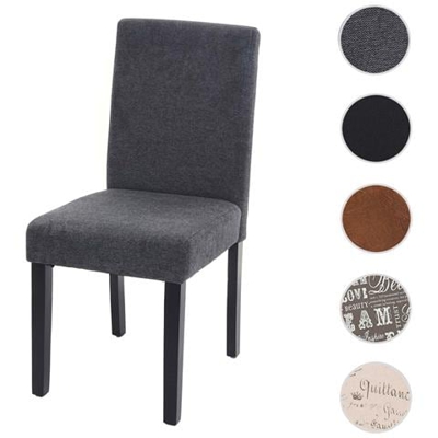 Sedia Littau Tessuto Per Sala Da Pranzo 43x56x90cm Antracite Piedi Scuri