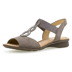 26.065 Donna Sandali Con Cinturini, Con Il Cinturino, Scarpe Estive, Sandali Di Estate, Confortevole, Piatta, Fumo, 40 Eu / 6.5 Uk en oferta