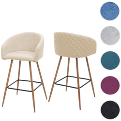 Coppia Sgabelli Hwc-d72 Metallo Velluto Avorio en oferta