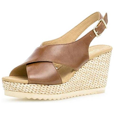 Donna Sandali, La Signora Sandali Con Zeppa, Platform, Piattaforma, Scarpe Di Estate, Confortevole, Tacco Alto, Arachidi, 38.5 Eu / 5.5 Uk