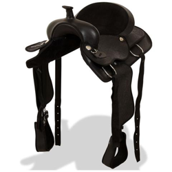 Sella Western Testiera E Pettorale In Vera Pelle 16'''' Nero precio