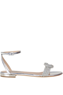 Embellished leather sandals