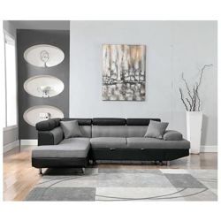 Divano Ad Angolo Convertibile ''sophia Luxe'' - Nero / Grigio - Angolo Sinistro precio