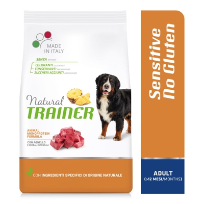 Natural Trainer Sensitive No Gluten Adult Medium/Maxi con Agnello - 12 kg