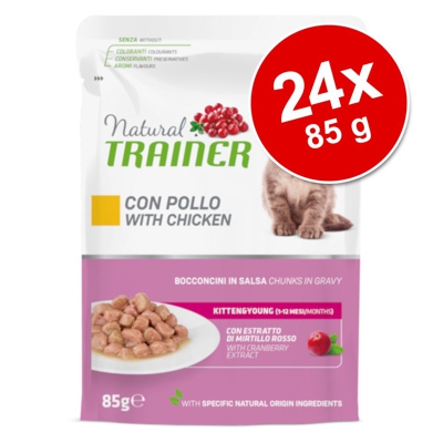 Natural Trainer Kitten & Young 24 x 85 g - con Pollo