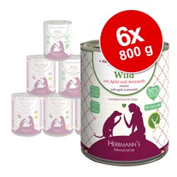 Herrmann's Menù senza cereali 6 x 800 g - Mix bio: Tacchino con Frutta, Tacchino con Patate, Anatra, Manzo precio